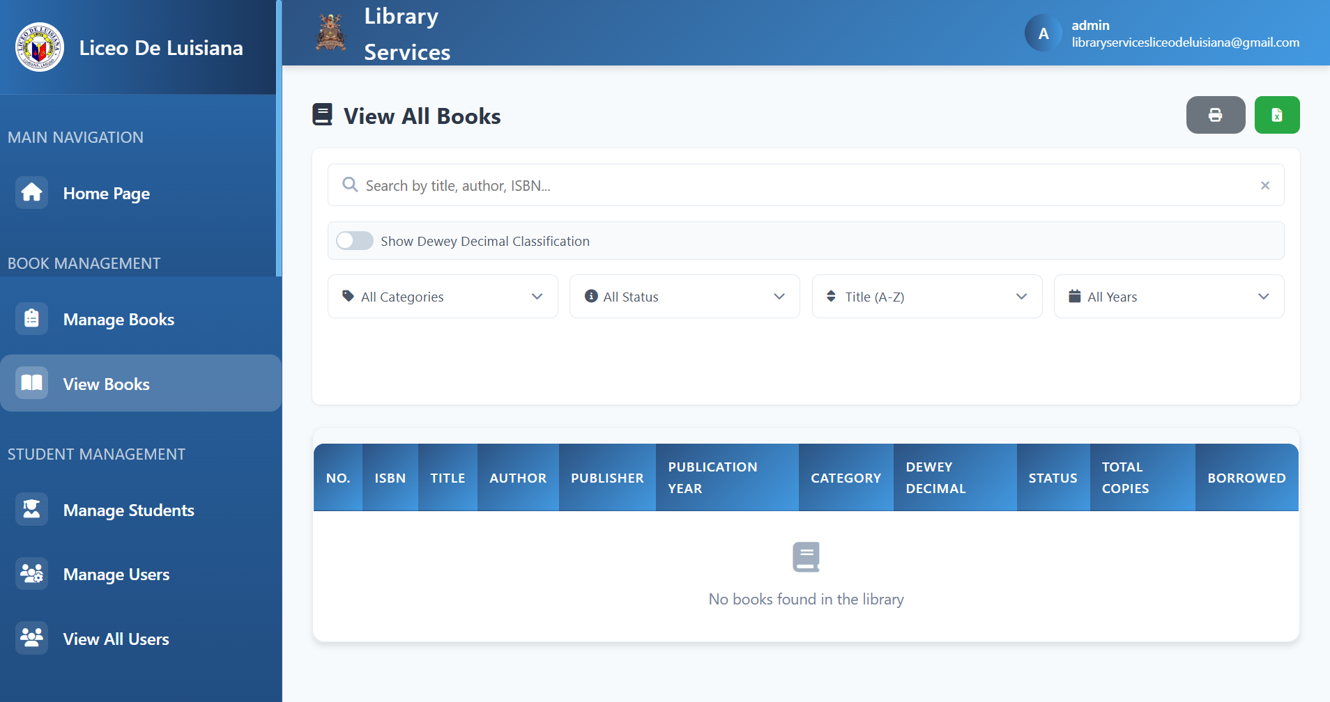 LDL Library View Books