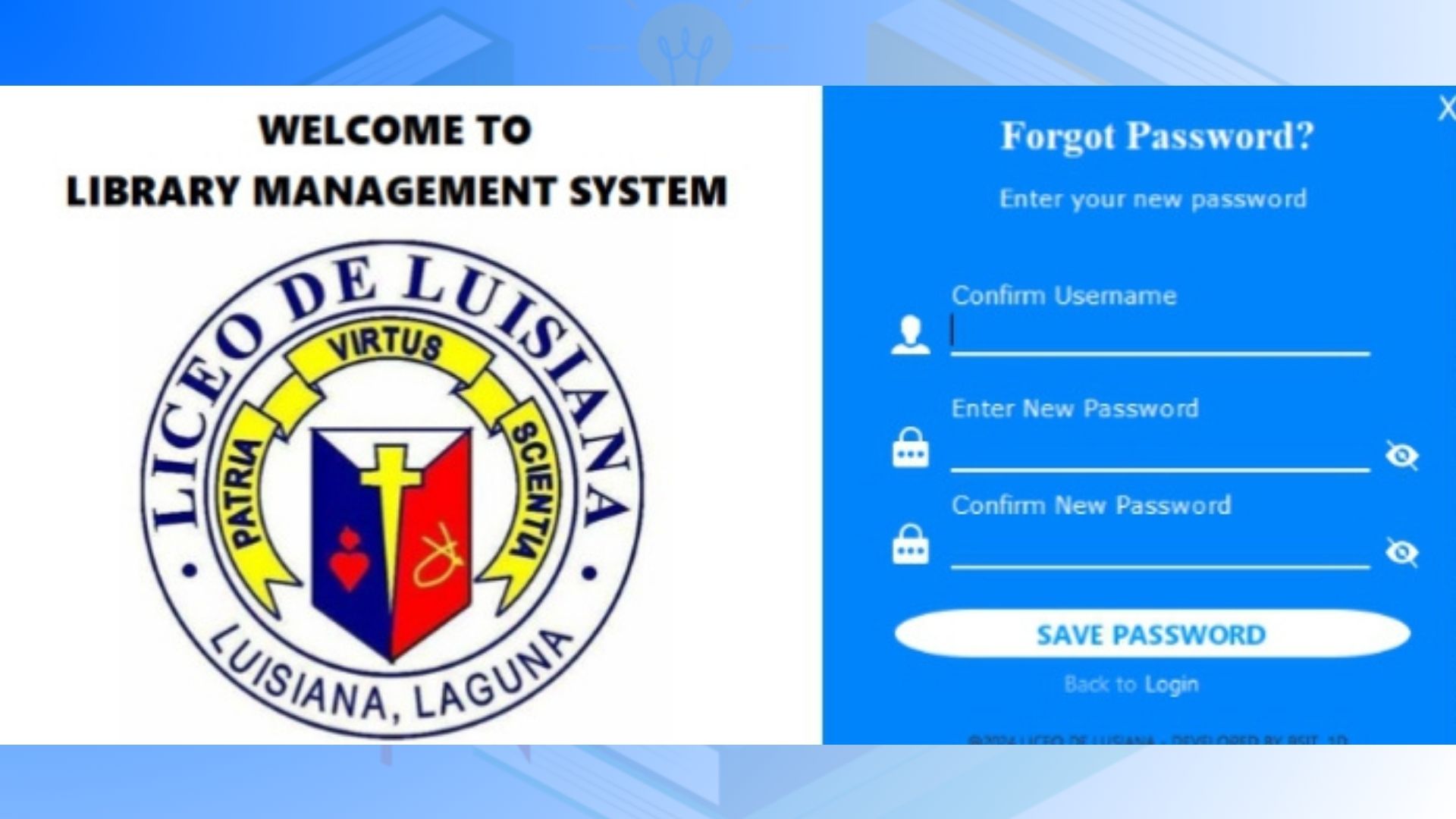 Library System Forgot Password
