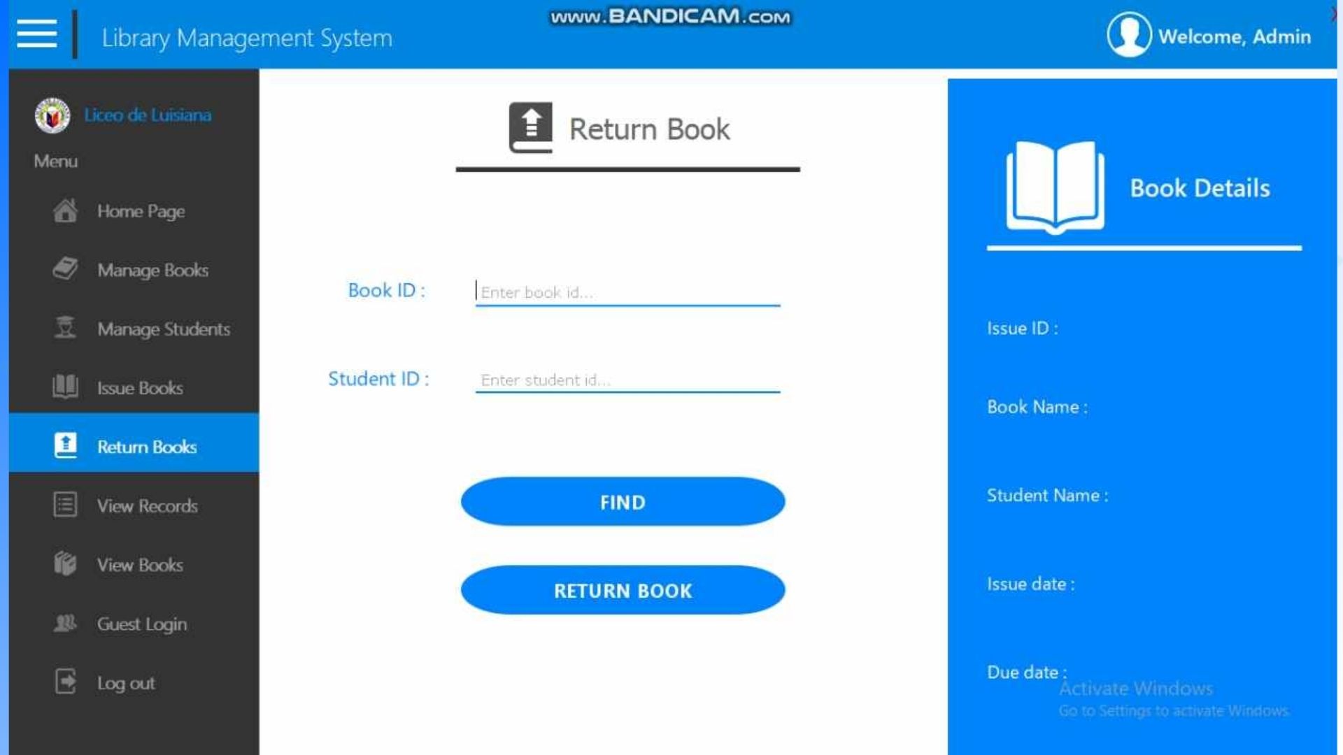 Library System Return Books
