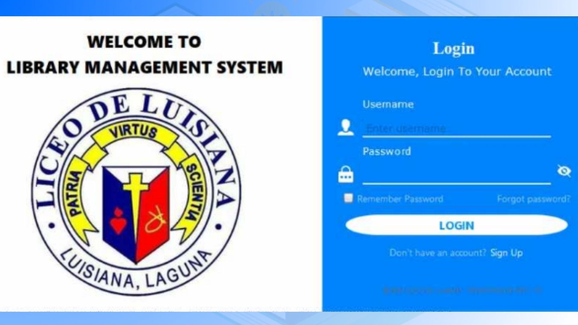 Library System Sign In