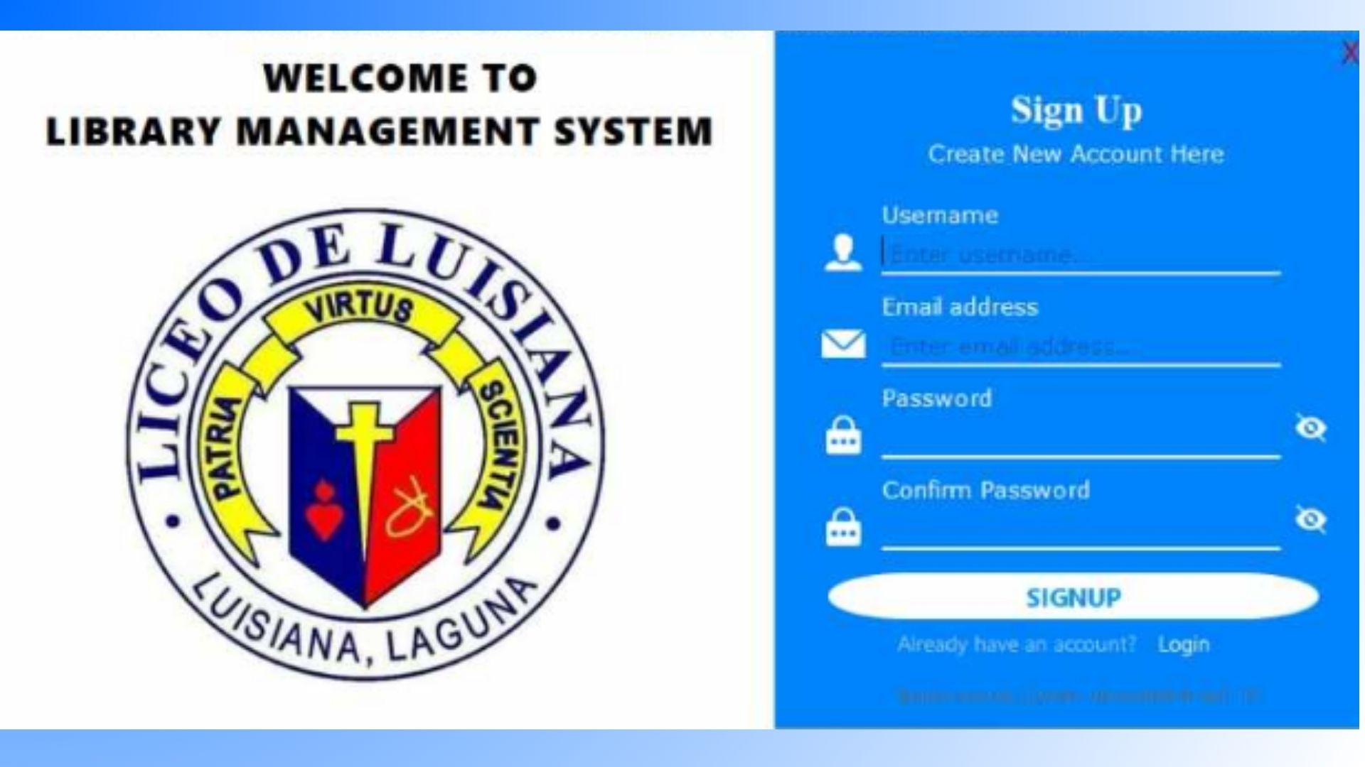 Library System Sign Up