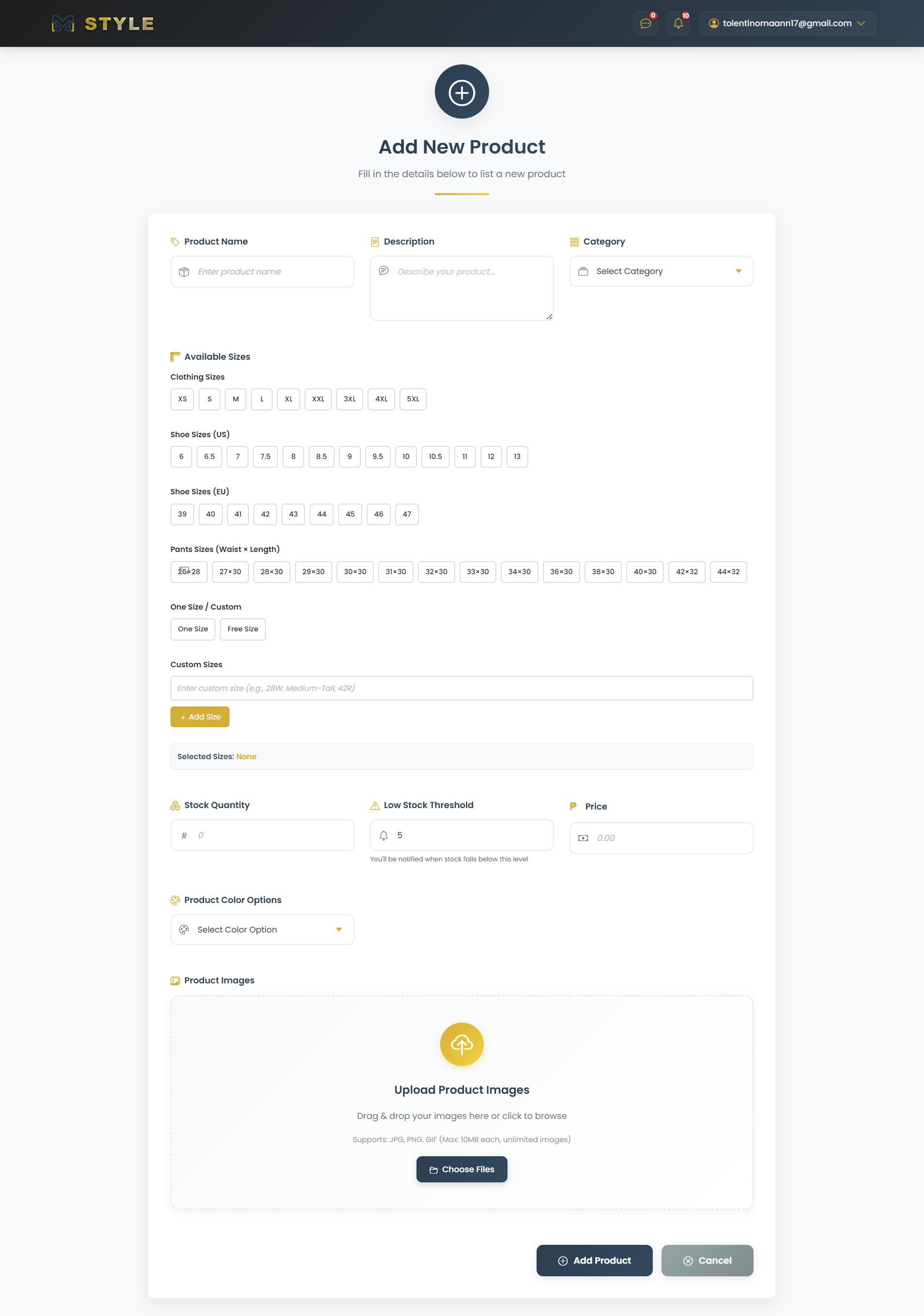 MSTYLE Add New Products