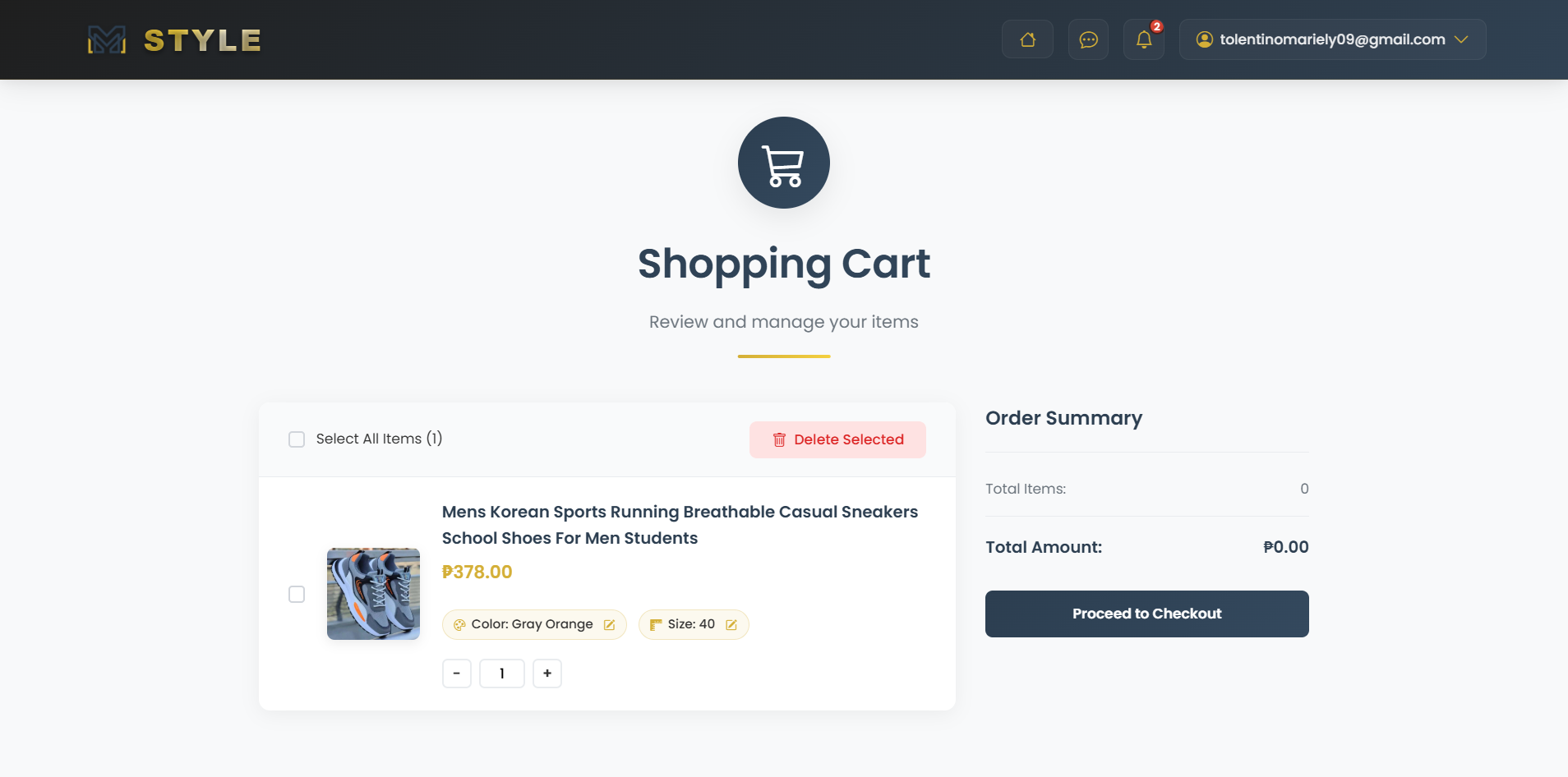MSTYLE Shopping Cart