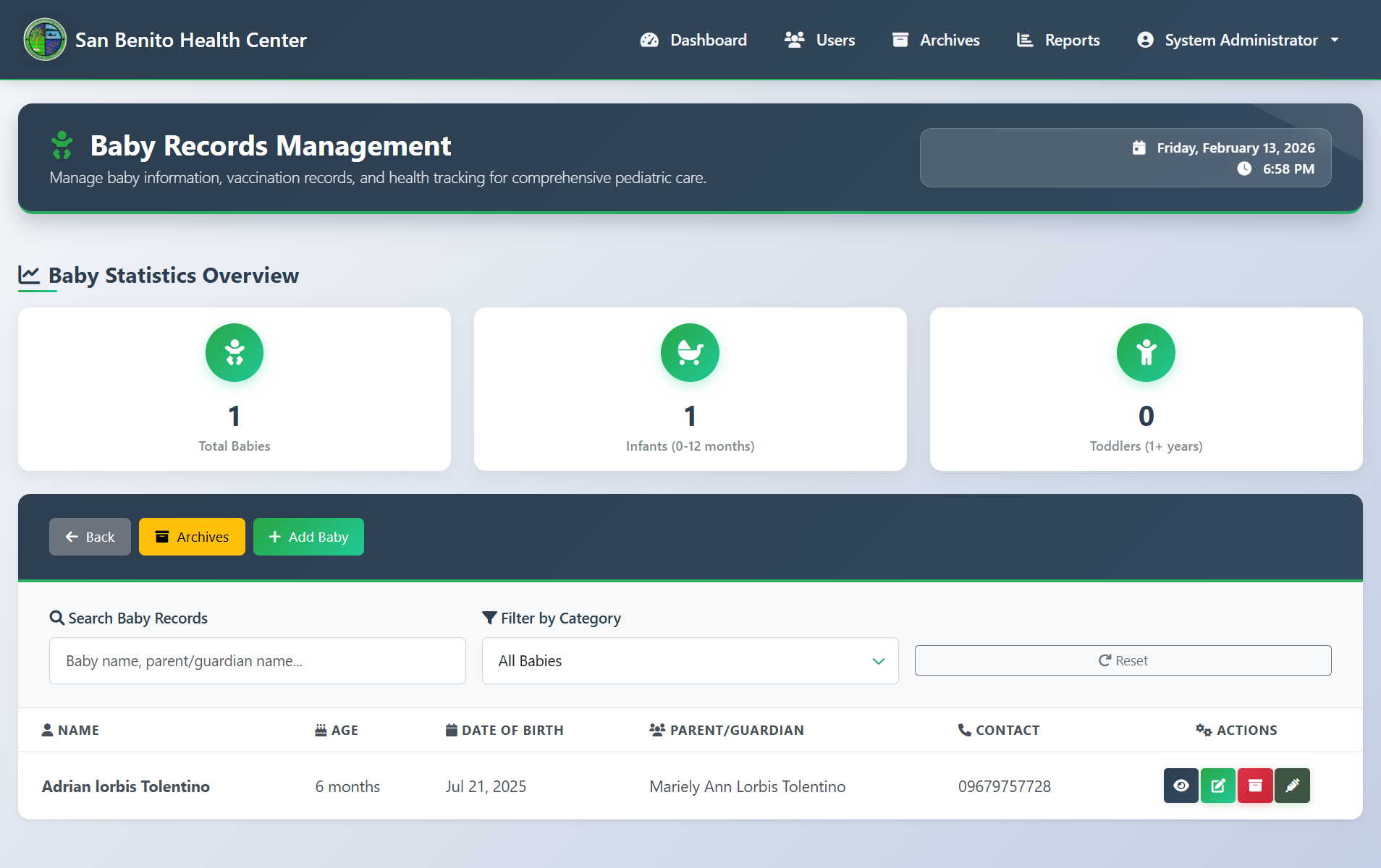 San Benito Babies Records