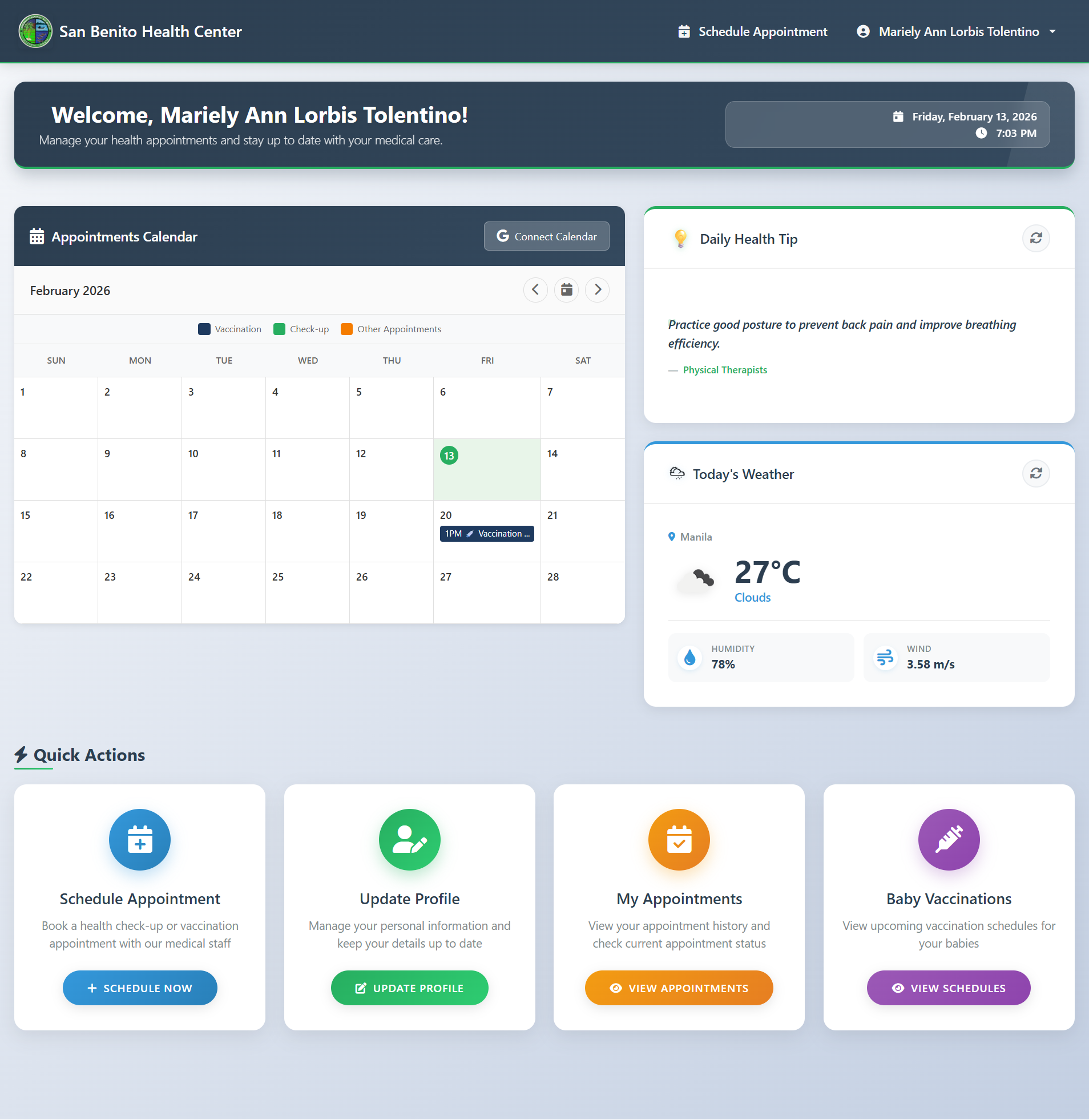 San Benito Residents Dashboard
