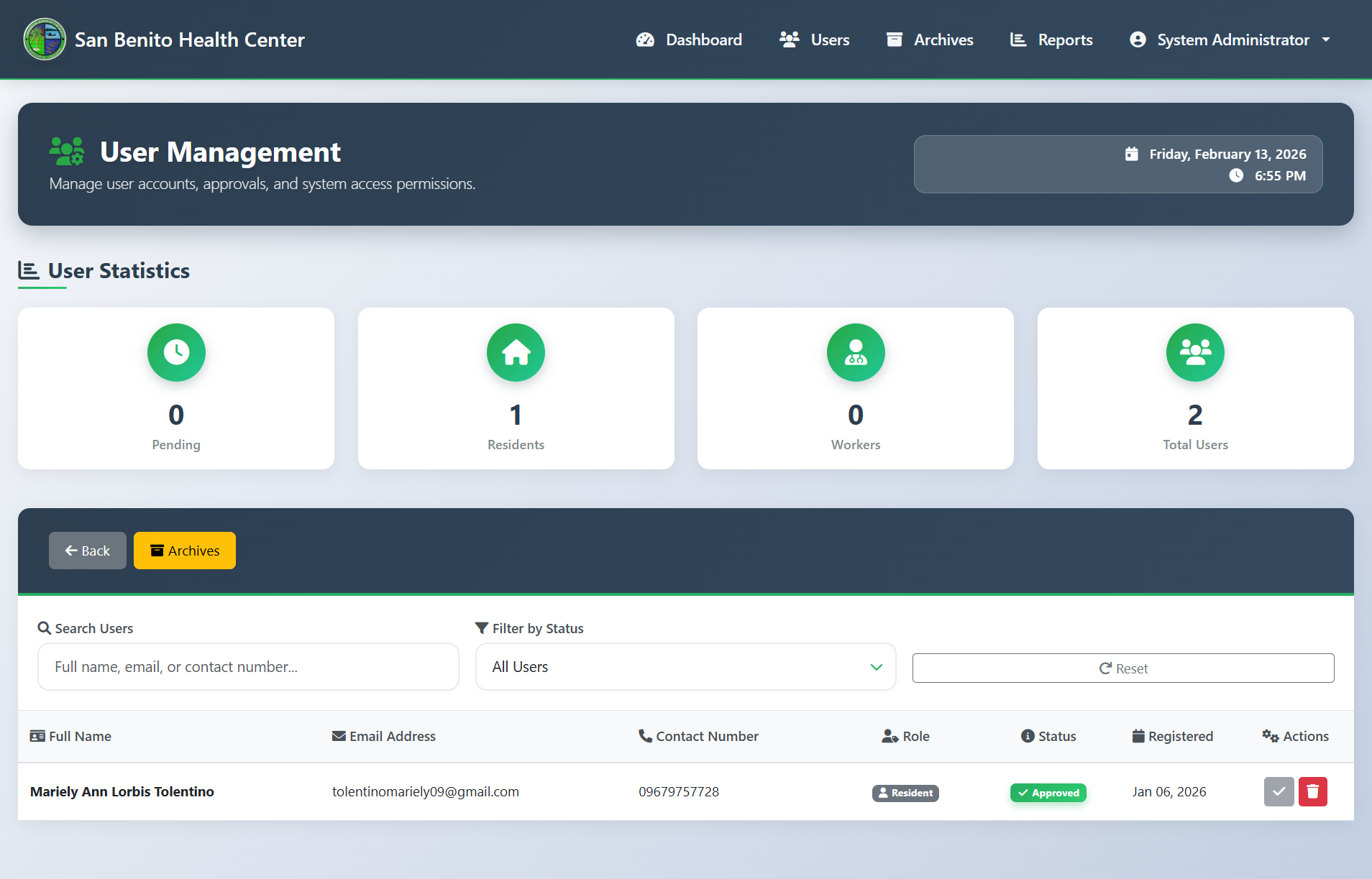 San Benito Users Management